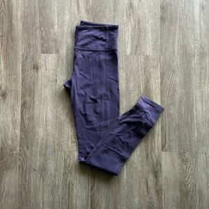 Athleta Barre Stirrup Tights Purple Medium High Rise Powervita Athletic
